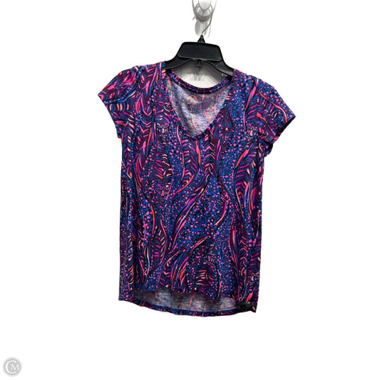 Top Short Sleeve Designer By Lilly Pulitzer In Pink & Purple, Size: Xs