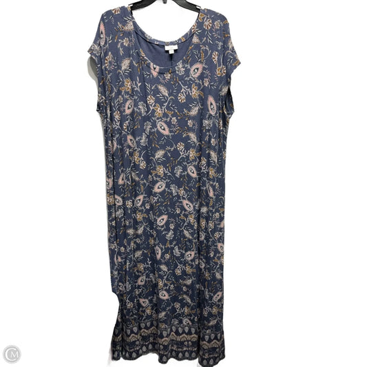 Dress Party Long By J. Jill In Blue & Tan, Size: 2x