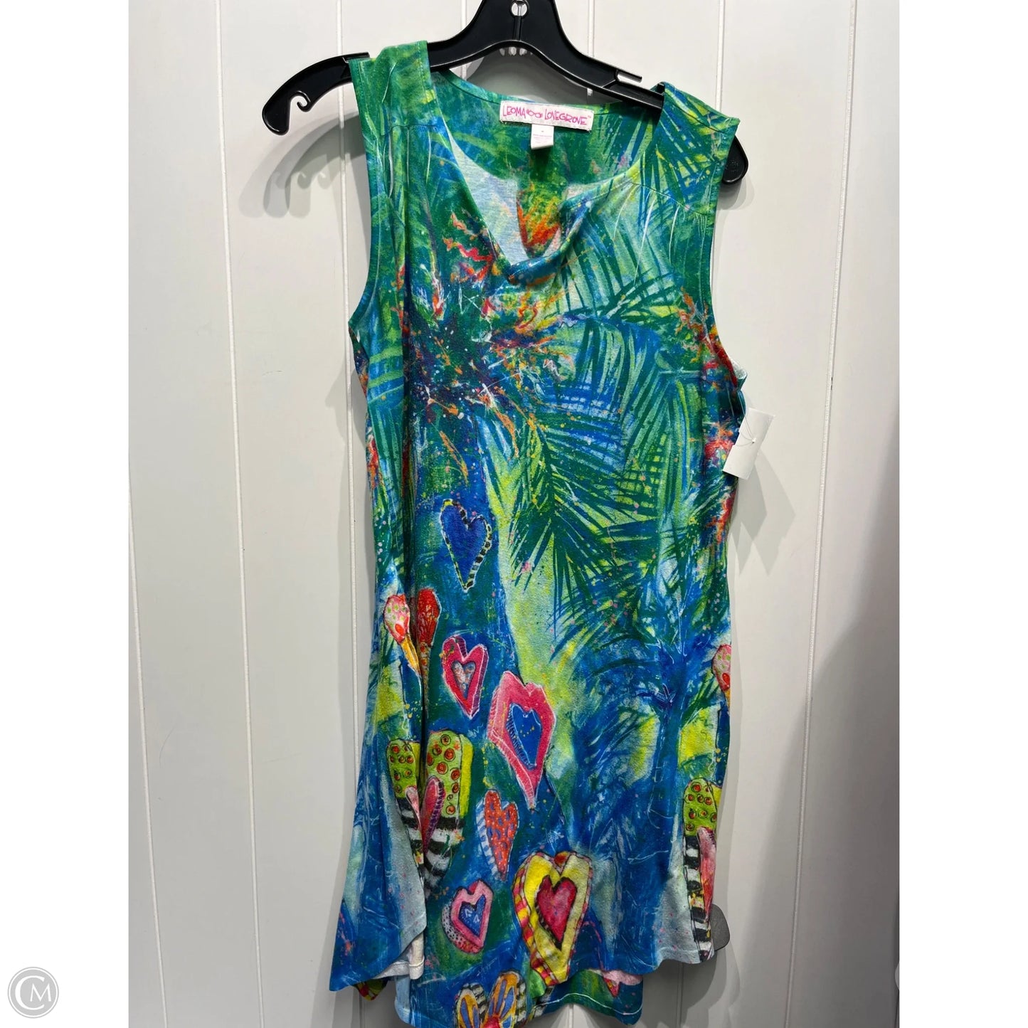 Dress Casual Short By Leoma Lovegrove In Blue & Green, Size: M