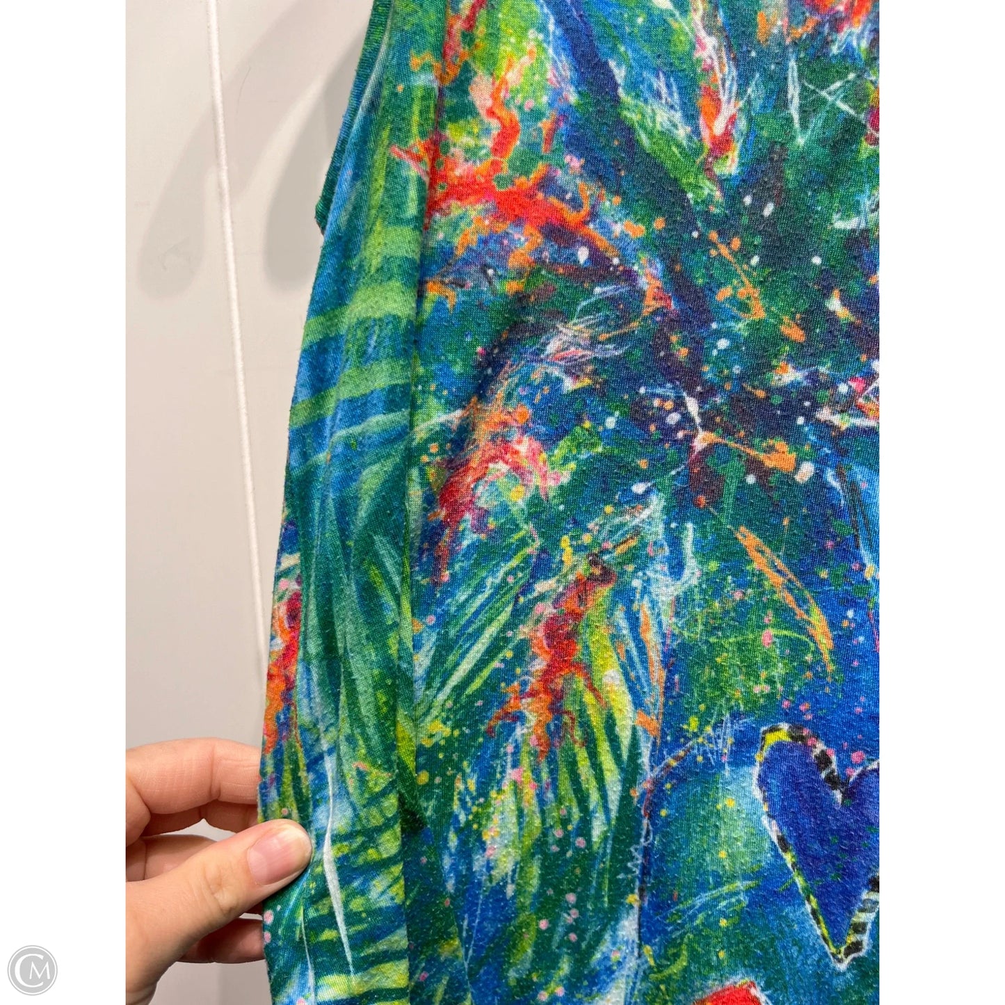 Dress Casual Short By Leoma Lovegrove In Blue & Green, Size: M