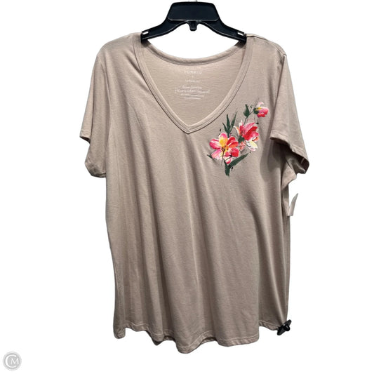 Top Short Sleeve By Torrid In Red & Tan, Size: 1x