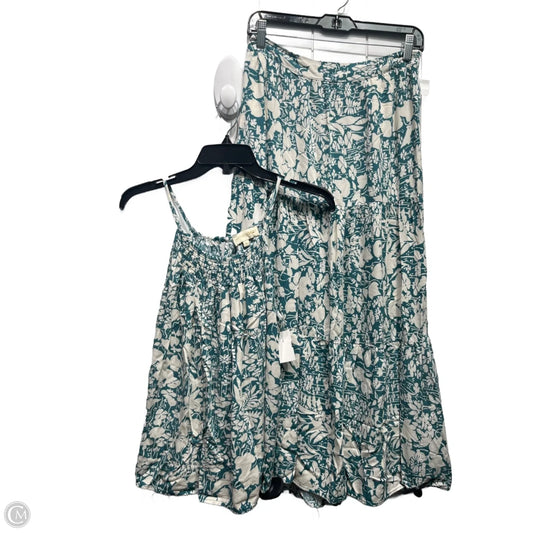 Skirt Set 2pc By Cynthia Rowley In Green & White, Size: S