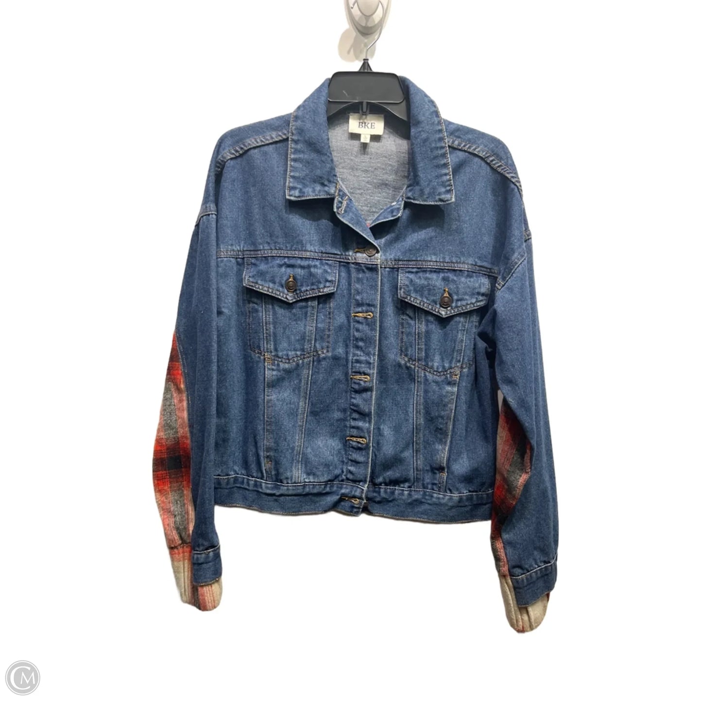 Jacket Denim By Bke In Blue Denim, Size: L