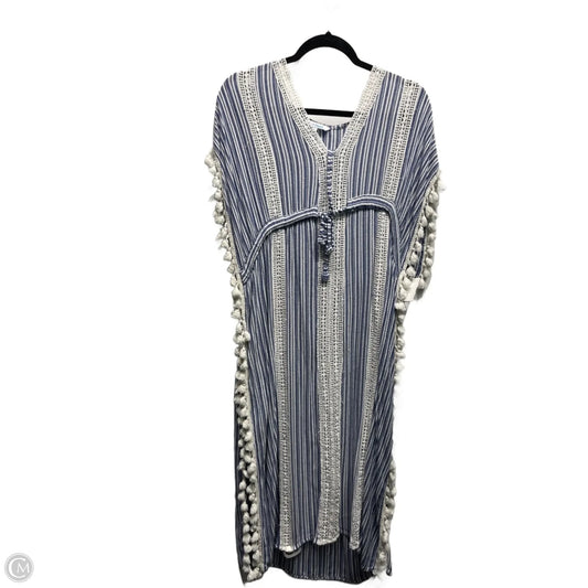 Swimwear Cover-up By Blue Island In Blue & White, Size: S
