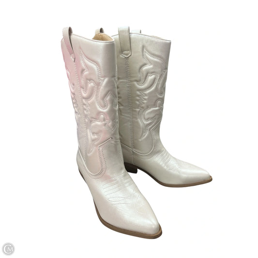 Boots Western By Soda In Cream, Size: 9