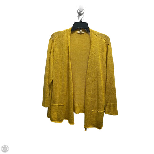 Sweater Cardigan By Eileen Fisher In Yellow, Size: Xl