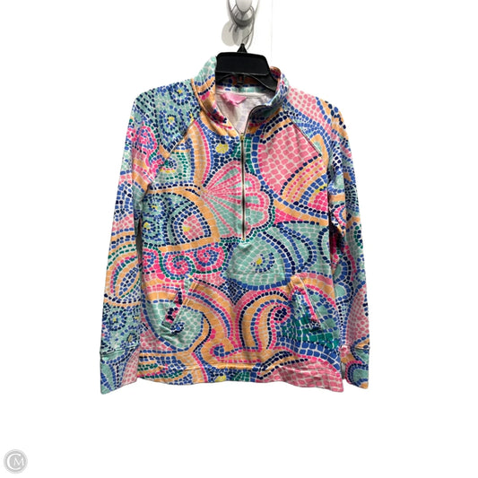 Top Long Sleeve Designer By Lilly Pulitzer In Blue & Pink, Size: S