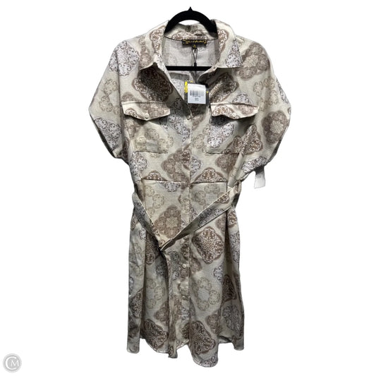 Dress Work By ALEX AND PARKER In Cream & Tan, Size: Xl