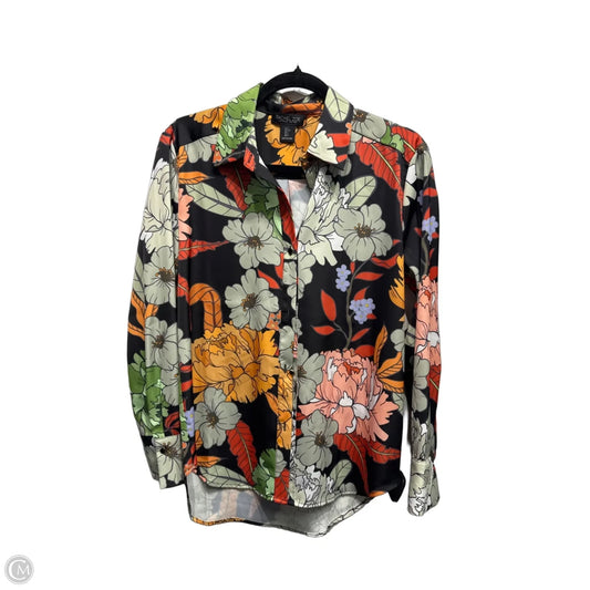 Blouse Long Sleeve By Rachel Zoe In Green & Red, Size: S