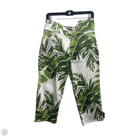 Capris By Chicos In Green & White, Size: M