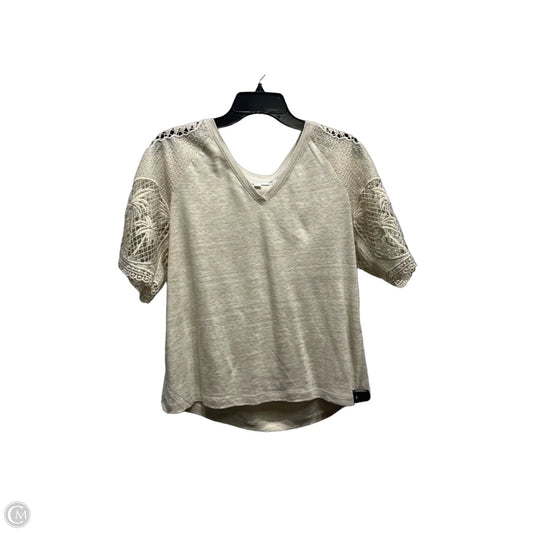 Top Short Sleeve By Chicos In Beige, Size: M