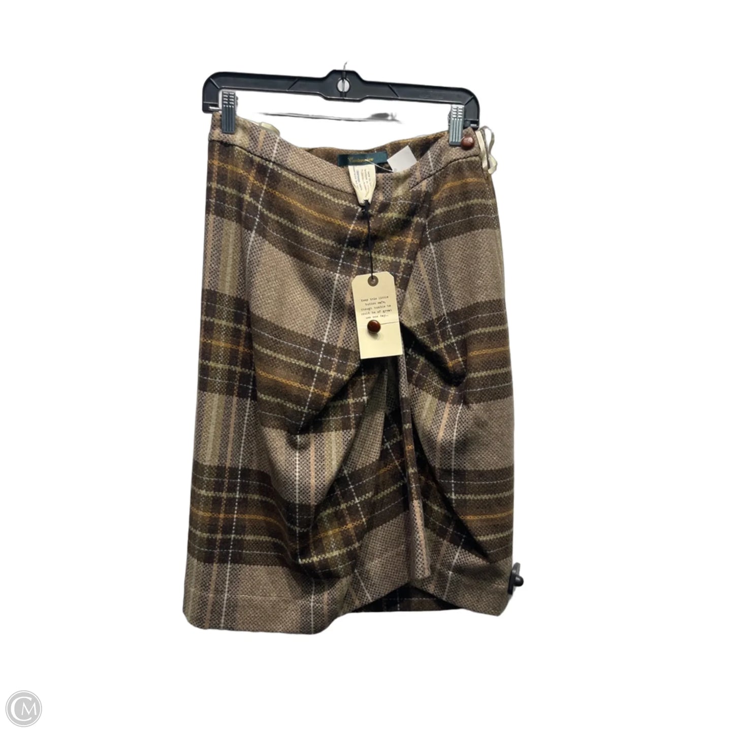 Skirt Midi By Anthropologie In Brown & Tan, Size: 8