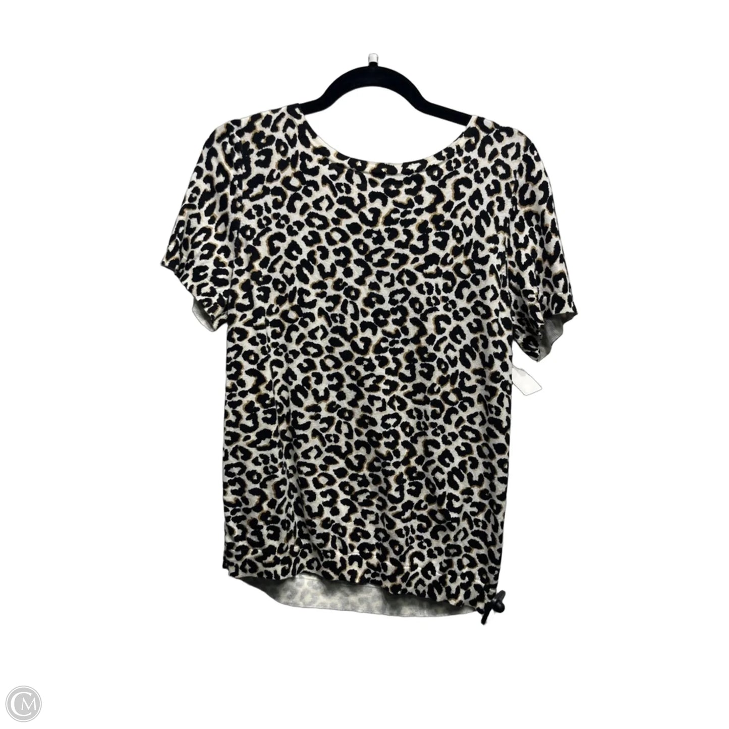 Top Short Sleeve By Talbots In Black & Cream, Size: Lp