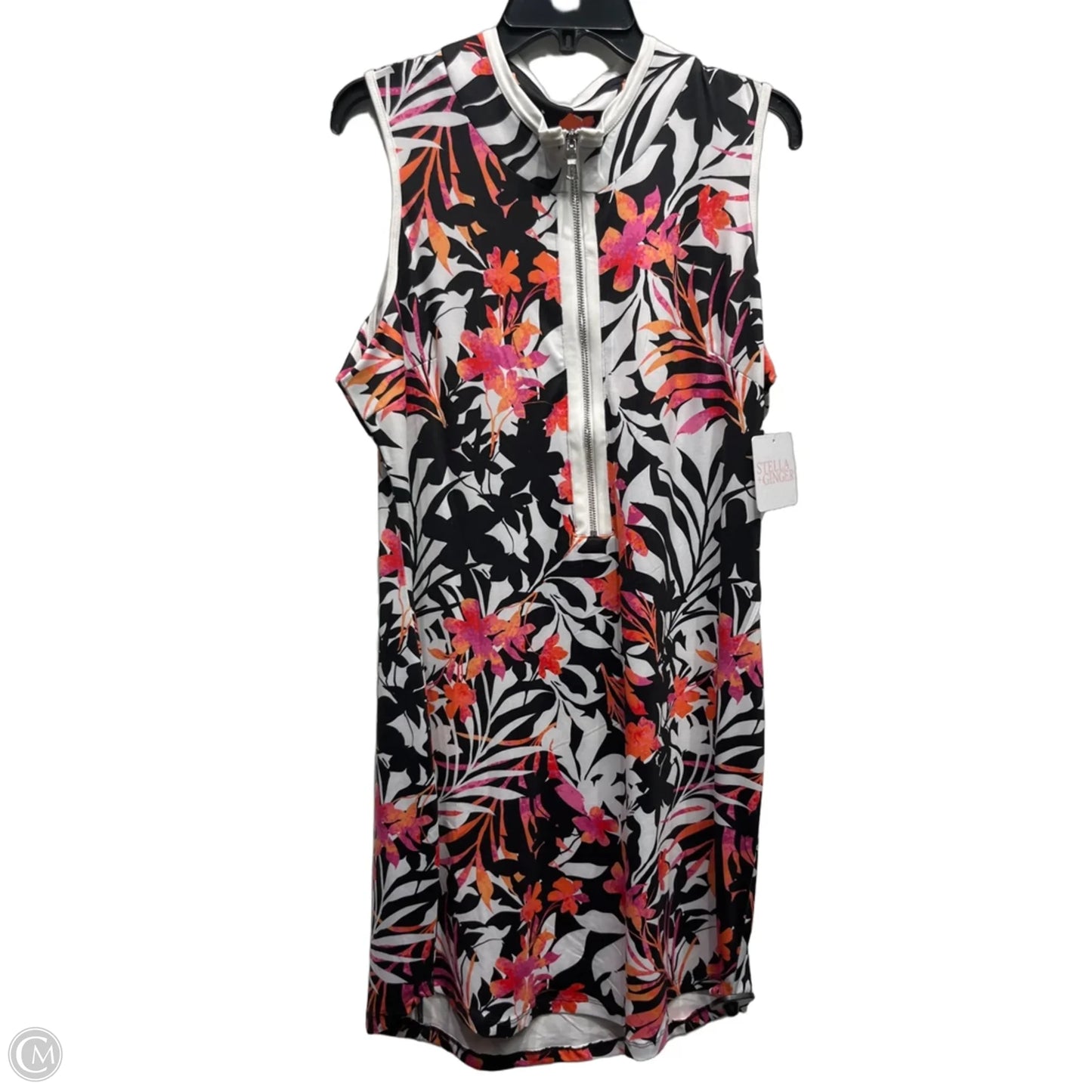 Dress Casual Short By STELLA AND GINGER In Orange & Pink, Size: Xl
