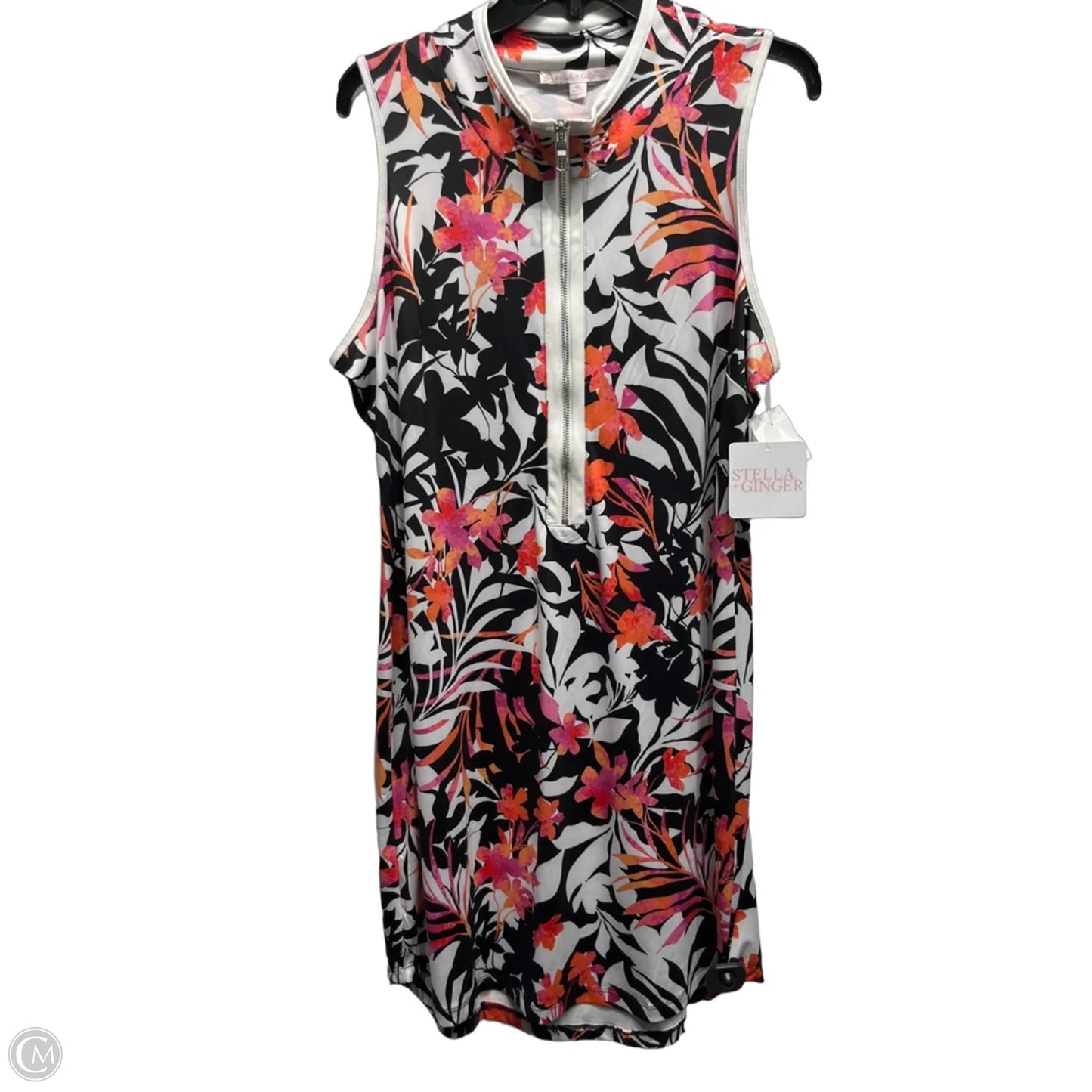 Dress Casual Short By STELLA AND GINGER In Orange & Pink, Size: Xl