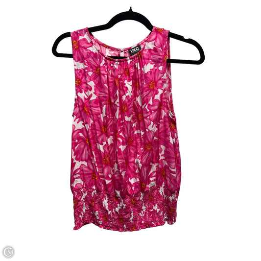 Top Sleeveless By Inc In Pink & White, Size: M