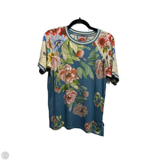 Top Short Sleeve By Johnny Was In Blue & Green, Size: Xs