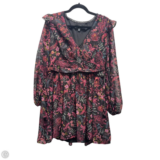 Dress Party Short By Aqua In Black & Pink, Size: L