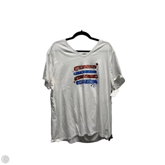 Top Short Sleeve Basic By Reel Legends In Red & White, Size: 1x