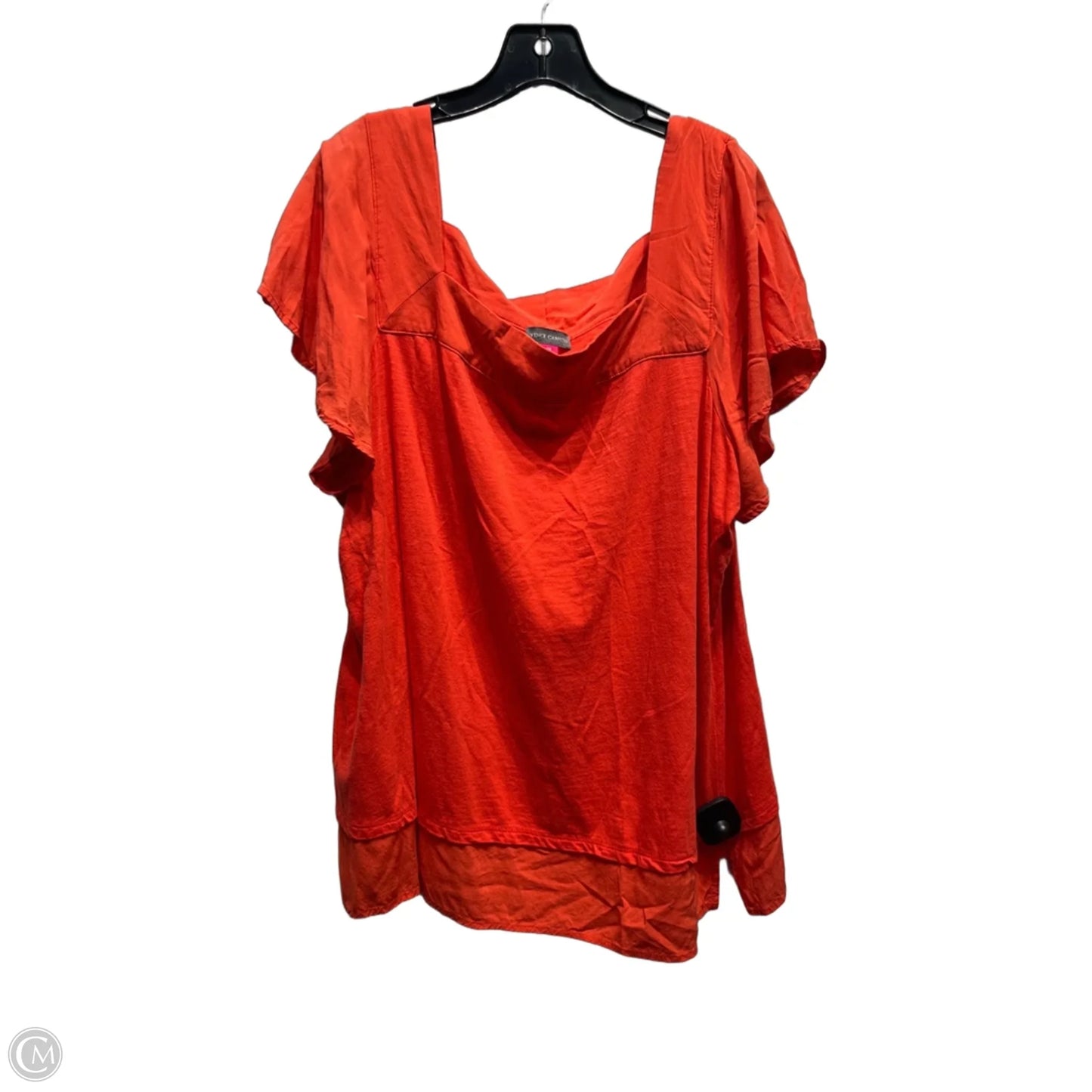 Top Short Sleeve By Vince Camuto In Orange, Size: 2x