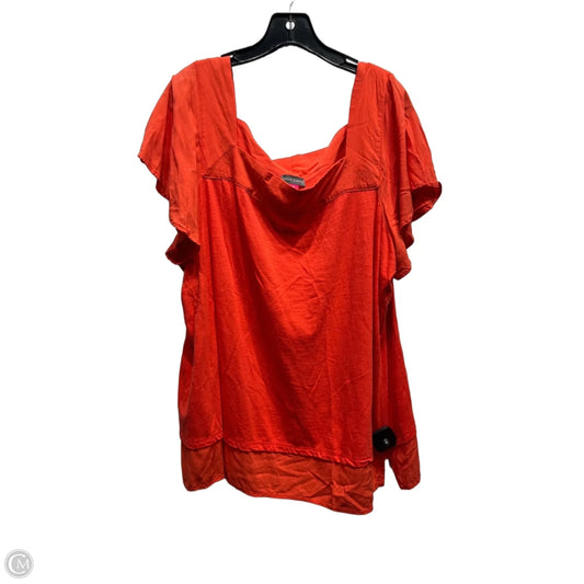 Top Short Sleeve By Vince Camuto In Orange, Size: 2x