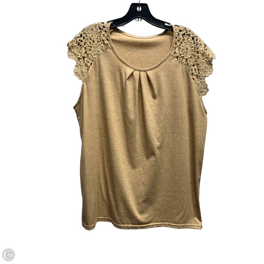 Top Short Sleeve By Cme In Tan, Size: Xxl