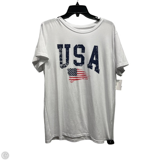 Top Short Sleeve Basic By Cme In Blue & White, Size: Xl