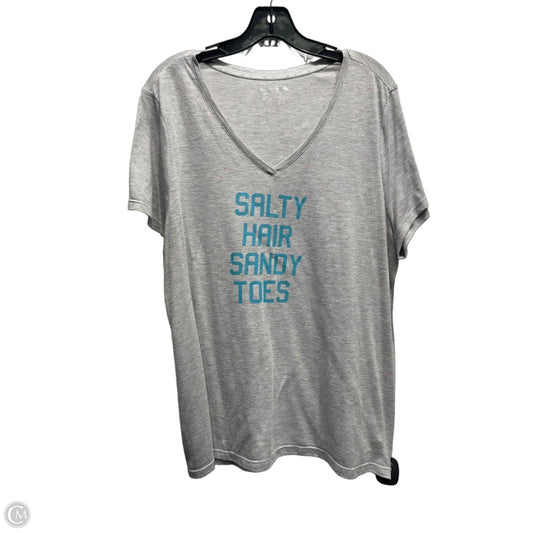 Top Short Sleeve Basic By Reel Legends In Grey, Size: 1x
