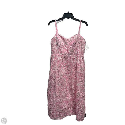 Dress Designer By Lilly Pulitzer In Pink & White, Size: 14