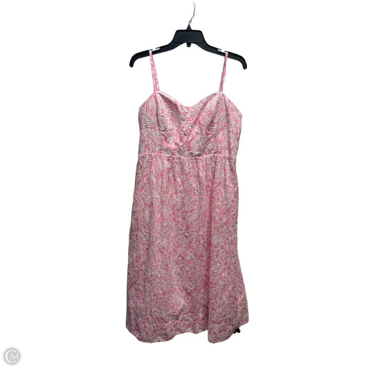 Dress Designer By Lilly Pulitzer In Pink & White, Size: 14