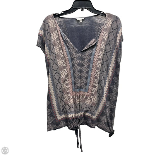 Top Short Sleeve By Lucky Brand In Blue & Red, Size: 1x