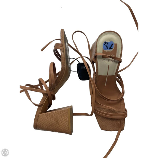 Sandals Heels Block By Dolce Vita In Tan, Size: 7.5