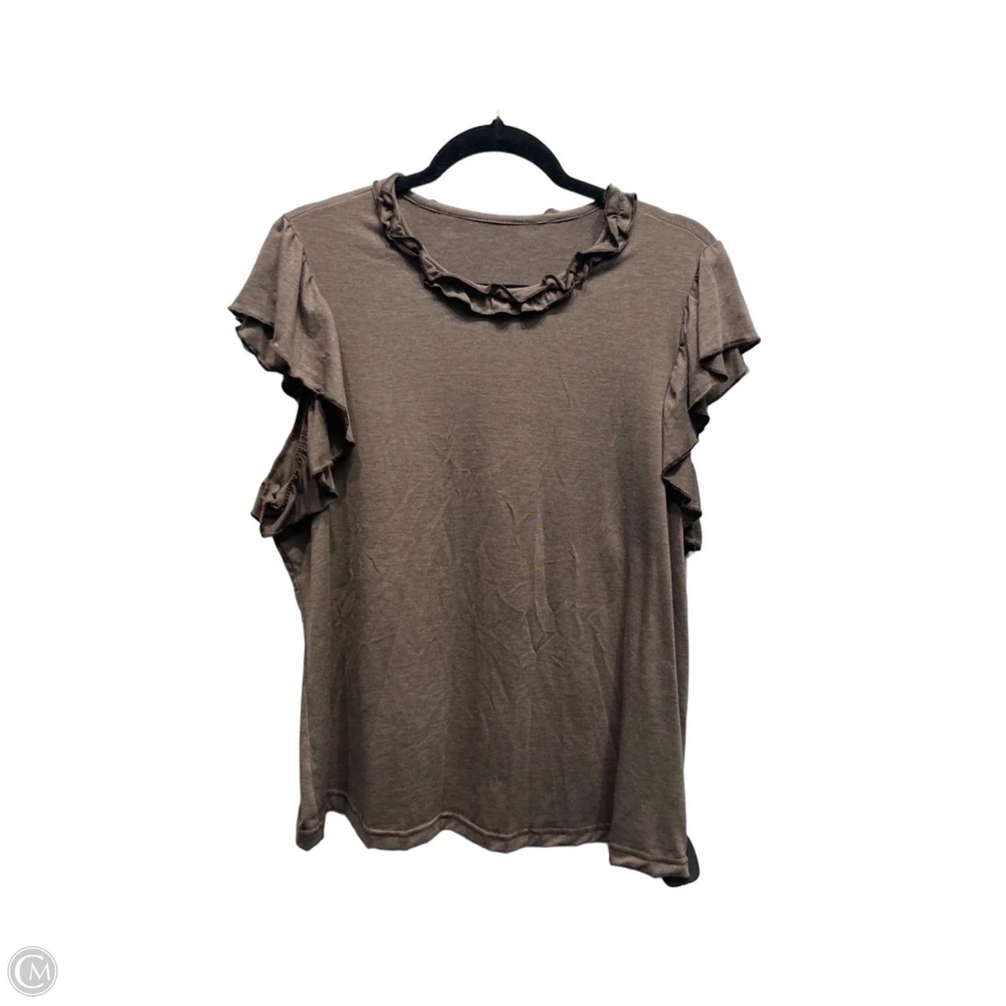 Top Short Sleeve By Clothes Mentor In Brown, Size: L