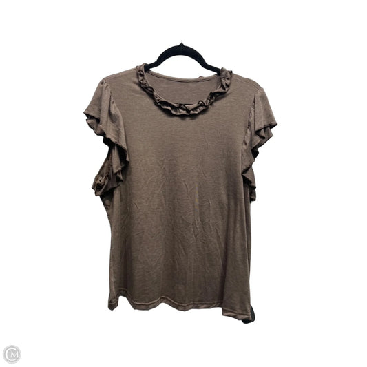 Top Short Sleeve By Clothes Mentor In Brown, Size: L