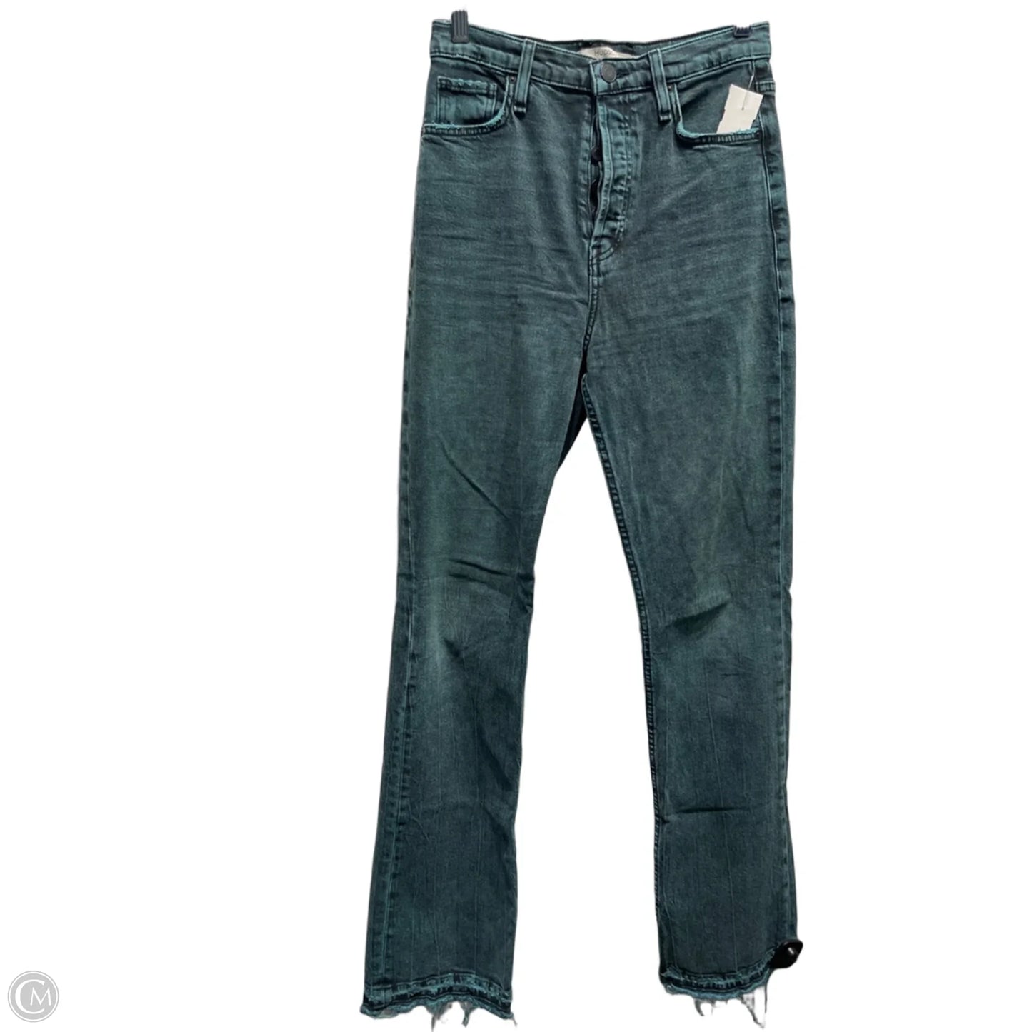 Jeans Flared By Hudson In Green Denim, Size: 4