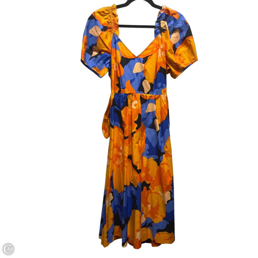 Dress Casual Midi By TABITHA BROWN  In Blue & Orange, Size: 6