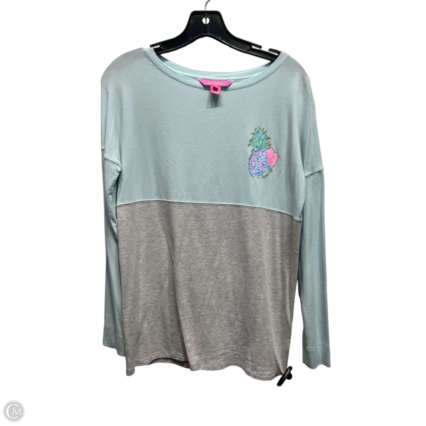 Top Long Sleeve Designer By Lilly Pulitzer In Blue & Grey, Size: Xxs