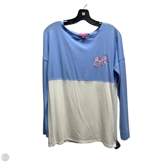 Top Long Sleeve Designer By Lilly Pulitzer In Blue & White, Size: Xs