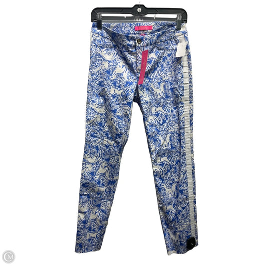 Pants Designer By Lilly Pulitzer In Blue & White, Size: 2