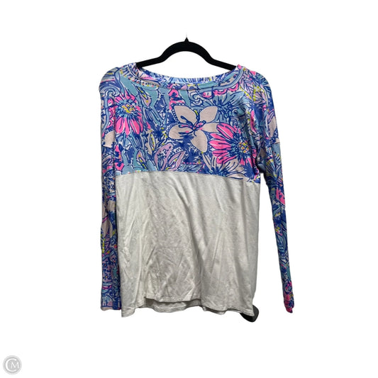 Top Long Sleeve Designer By Lilly Pulitzer In Blue & Pink, Size: Xxs