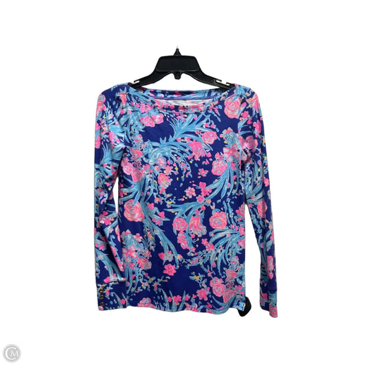 Top Long Sleeve Designer By Lilly Pulitzer In Blue & Pink, Size: Xs