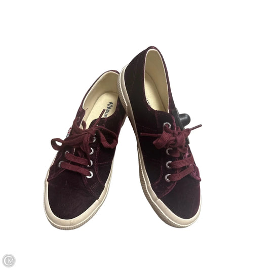 Shoes Sneakers By Superga In Maroon, Size: 6