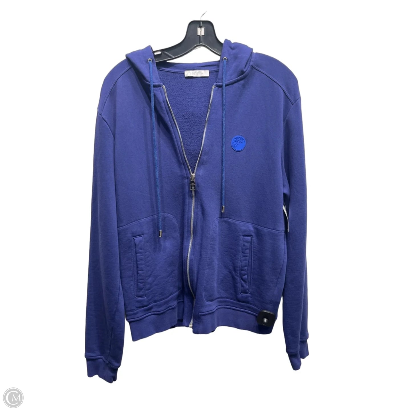 Sweatshirt Luxury Designer By Versace In Blue, Size: L