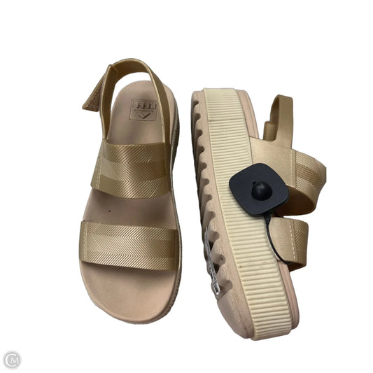 Sandals Heels Platform By Reef In Tan, Size: 8