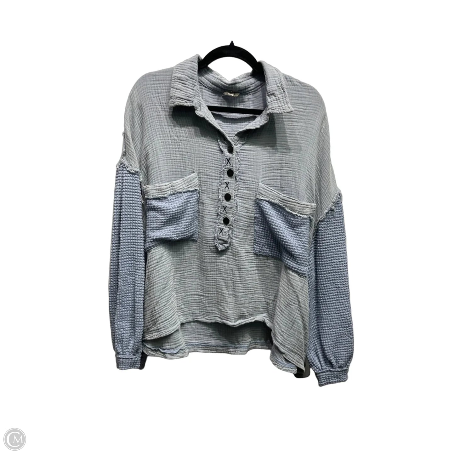 Top Long Sleeve By Pol In Blue, Size: L