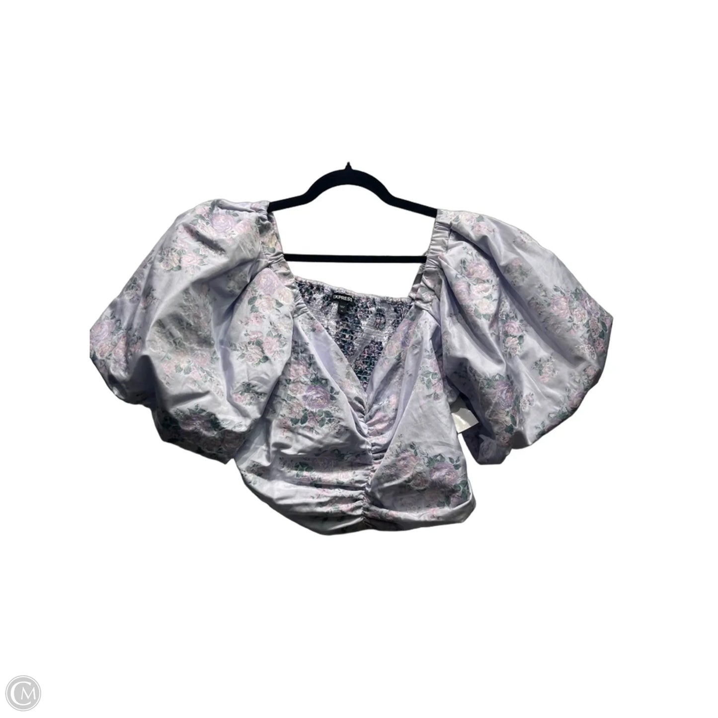 Blouse Short Sleeve By Express In Paisley Print, Size: Xl