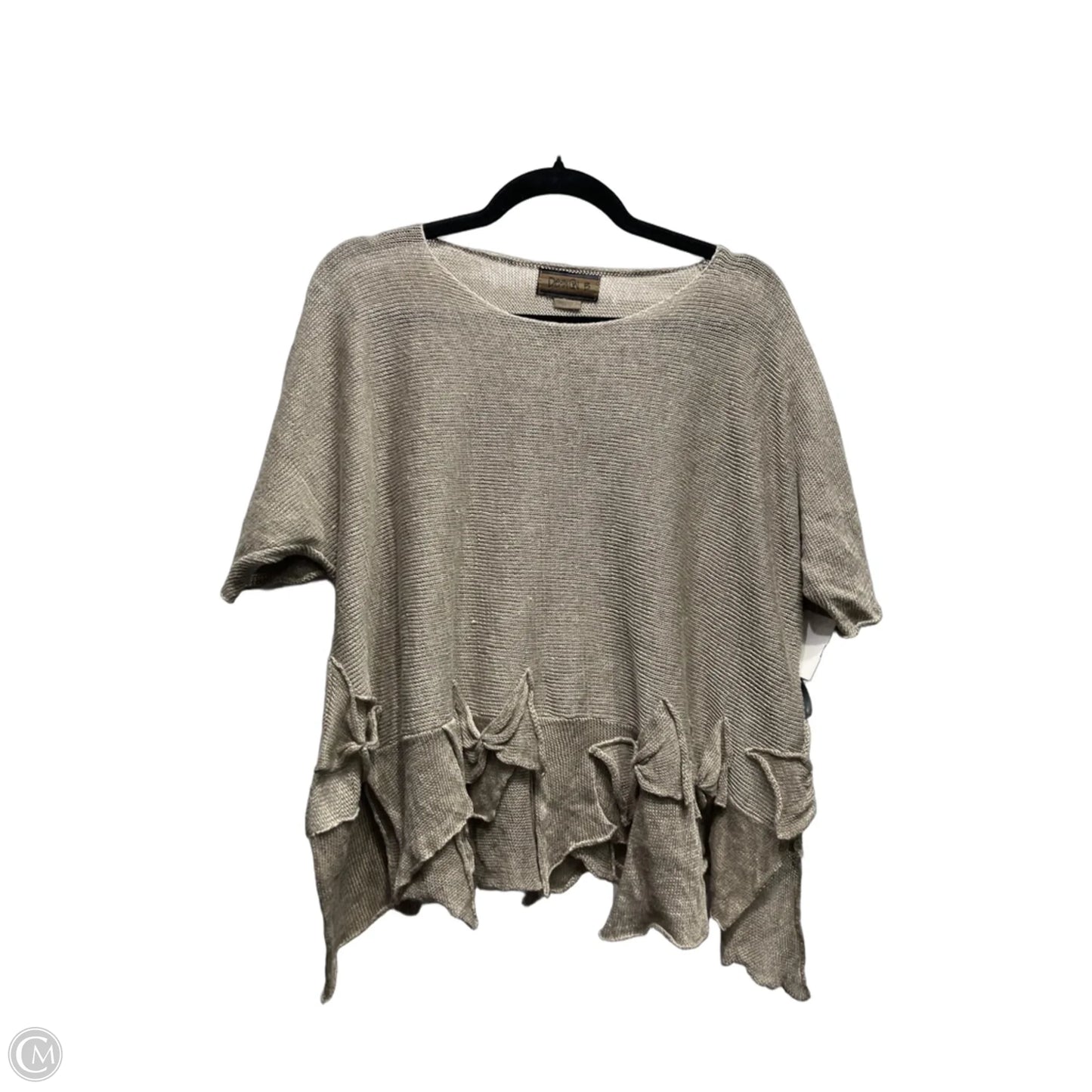 Top Short Sleeve By DESIGN B In Taupe, Size: Osfm