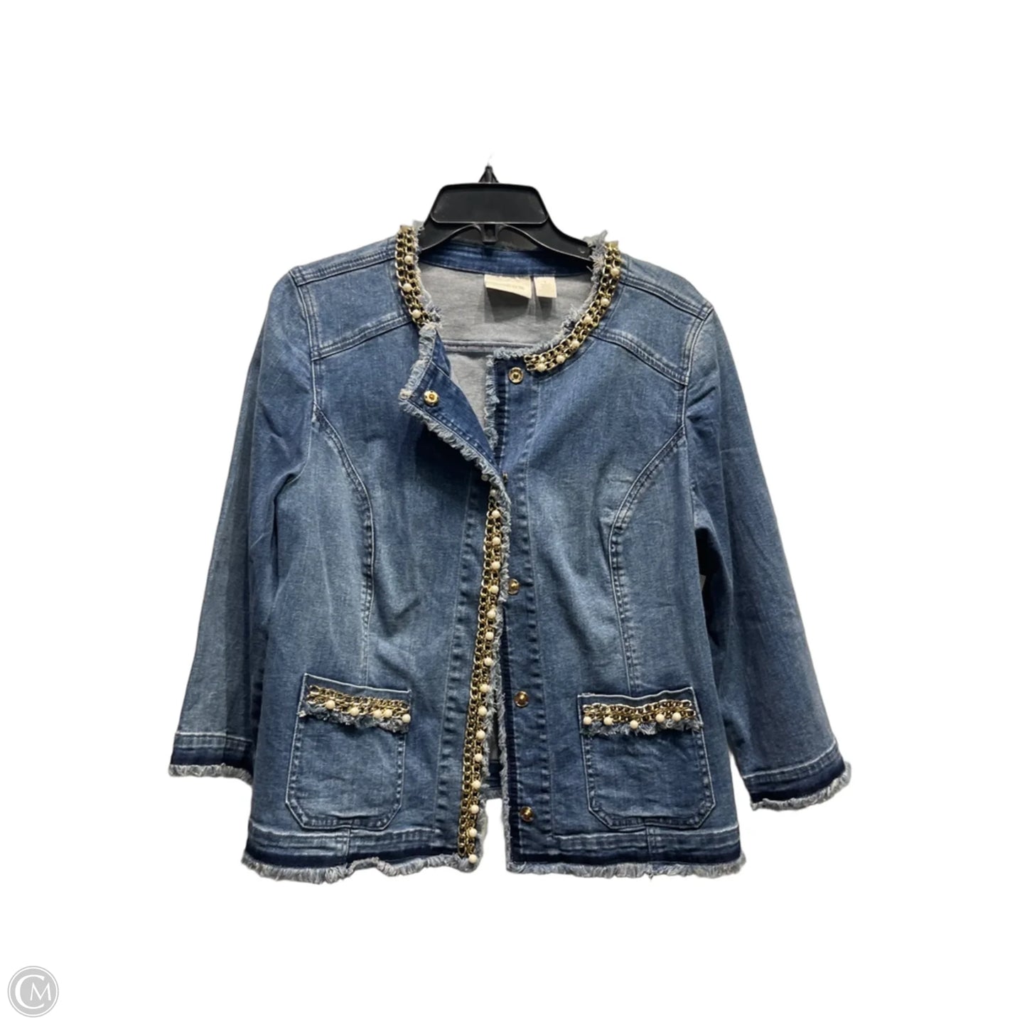 Jacket Denim By Chicos In Blue Denim, Size: M