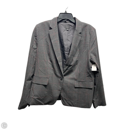 Blazer By Ann Taylor In Grey & Red, Size: 14
