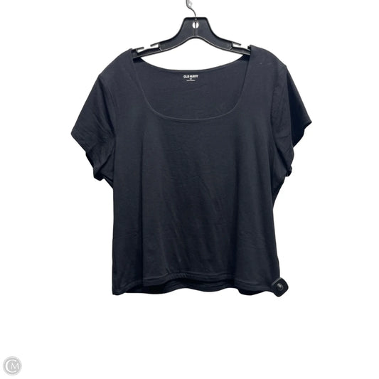 Top Short Sleeve Basic By Old Navy In Black, Size: Xxl